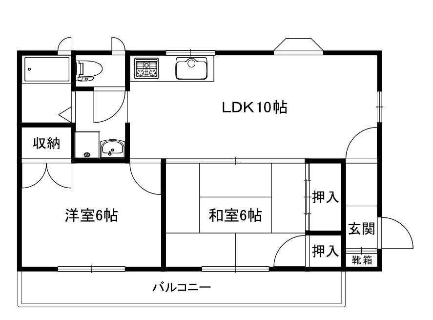 横浜市青葉区柿の木台のアパートの間取り