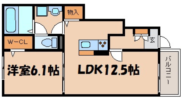 広島県安芸郡熊野町中溝４（アパート）の賃貸物件の間取り