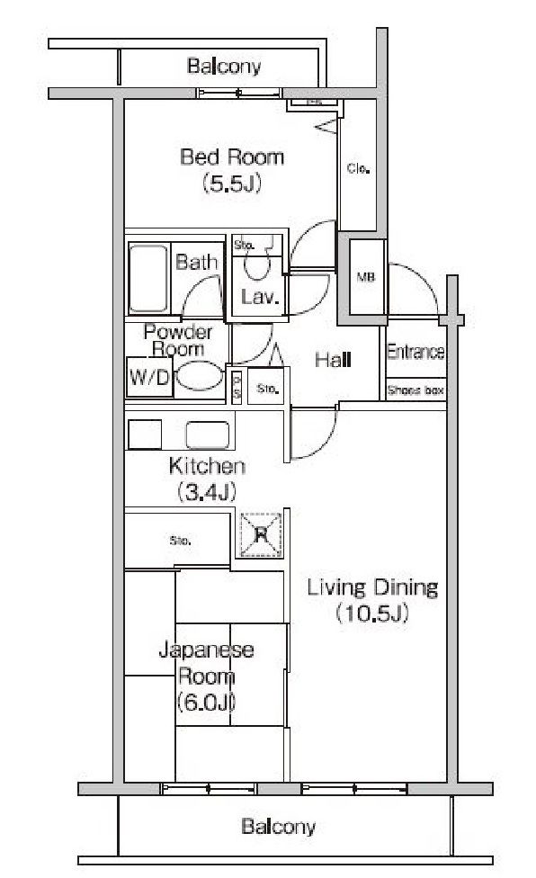 東京都府中市天神町１（マンション）の賃貸物件の間取り