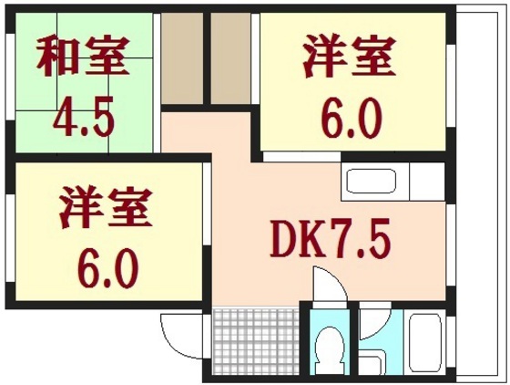 広島市安佐南区八木のマンションの間取り