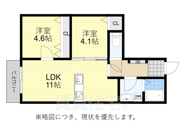 福岡市博多区麦野のアパートの間取り