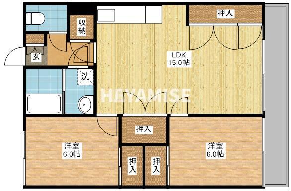 長崎市東町のマンションの間取り