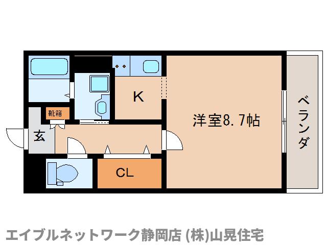 静岡市葵区横田町のマンションの間取り