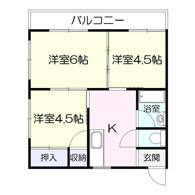 錦江谷山ハイツの間取り