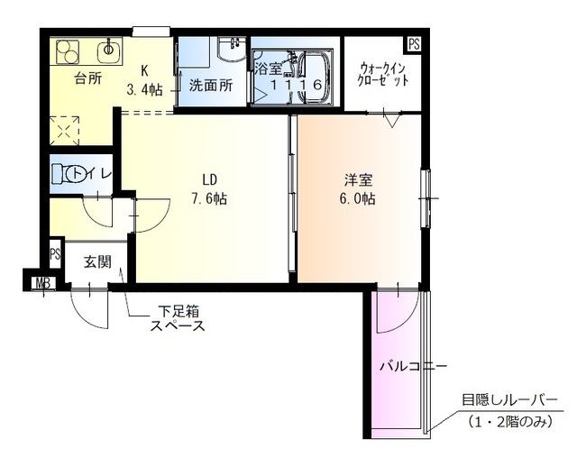 フジパレス三国ヶ丘サウスの間取り