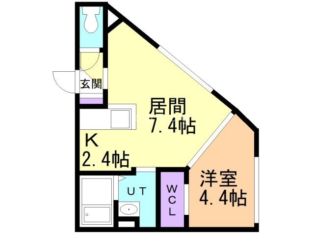 札幌市厚別区厚別東三条のマンションの間取り