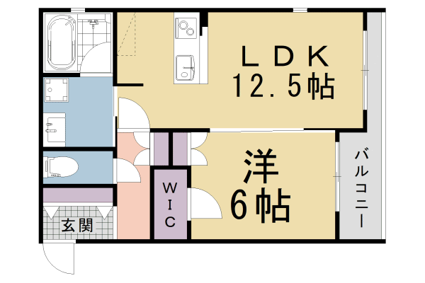 京都市北区大宮西小野堀町のマンションの間取り