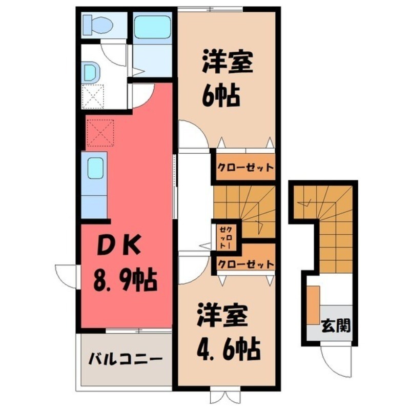 古河市桜町のアパートの間取り