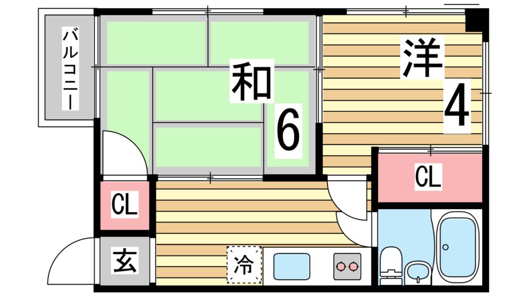 神戸市須磨区若木町のマンションの間取り