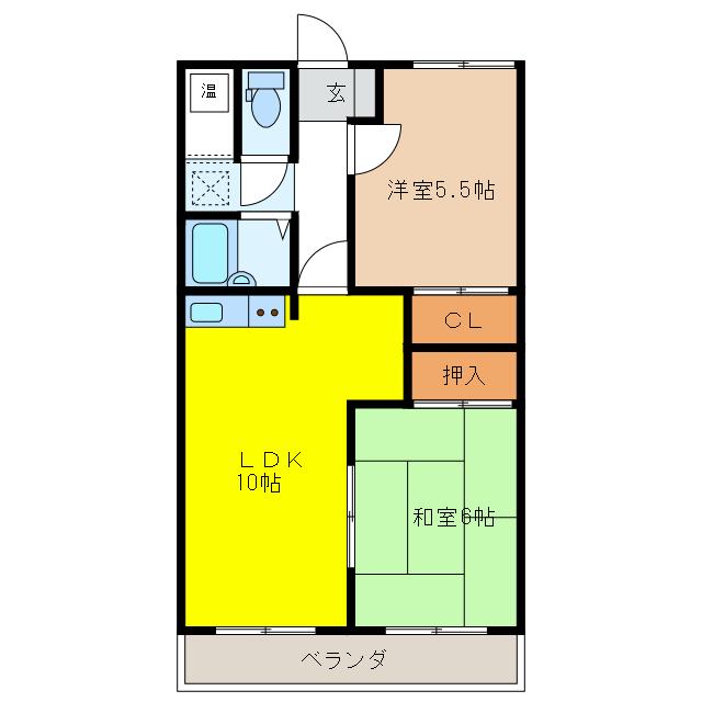 岐阜市田神のマンションの間取り