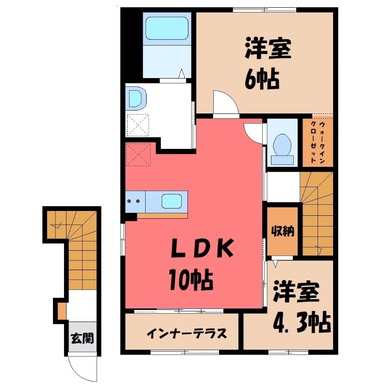 太田市新田木崎町のアパートの間取り