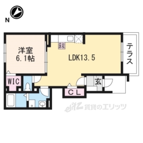 甲賀市甲南町寺庄のアパートの間取り