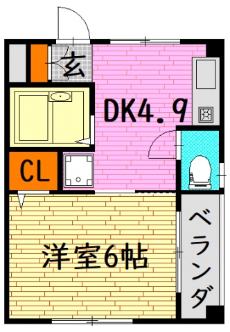 広島市安佐北区可部南のマンションの間取り