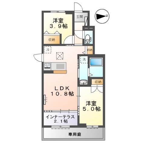 【名古屋市名東区大針のアパートの間取り】