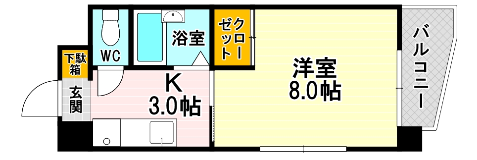 安芸郡海田町幸町のマンションの間取り