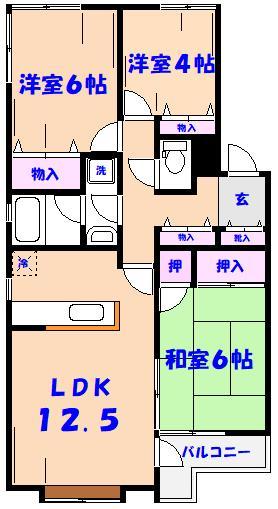 リズ市川平田の間取り