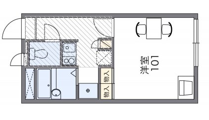 岡山市南区豊成のアパートの間取り