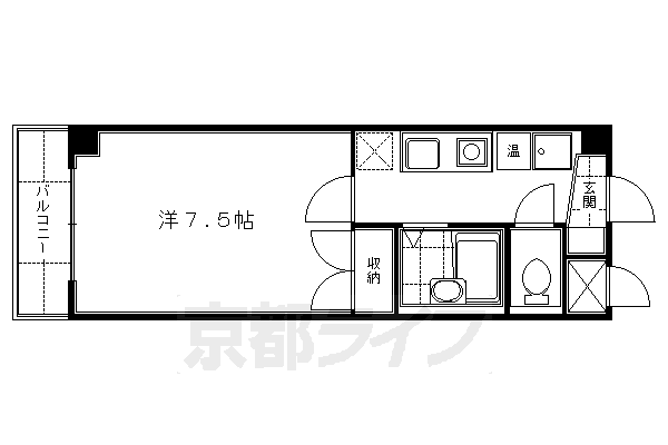 京都市伏見区深草ヲカヤ町のマンションの間取り