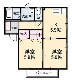 ドミール　Ｙ・Ｋ　Ｂ棟の間取り