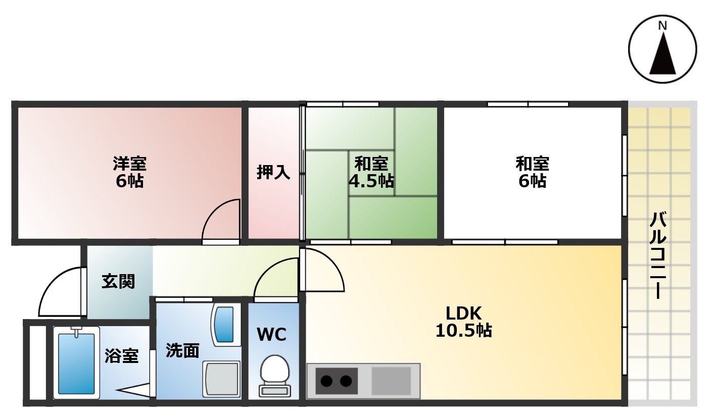 柏原市大正のマンションの間取り