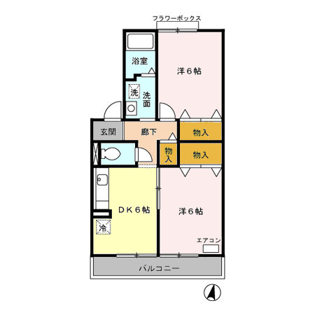 【千葉市緑区誉田町のアパートの間取り】