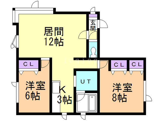 札幌市白石区菊水元町六条のアパートの間取り