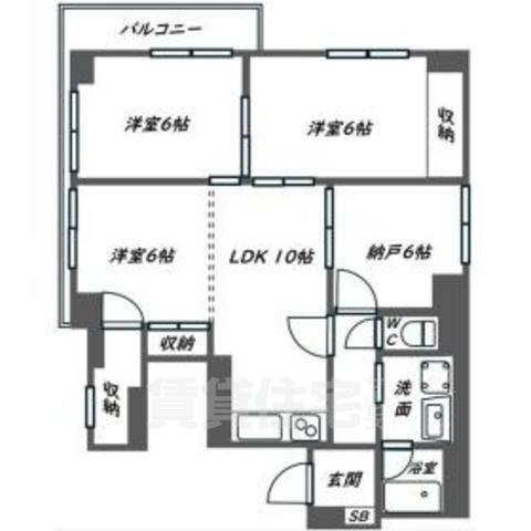 京都市中京区中島町のマンションの間取り