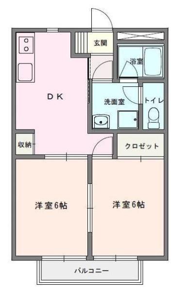 八王子市諏訪町のアパートの間取り