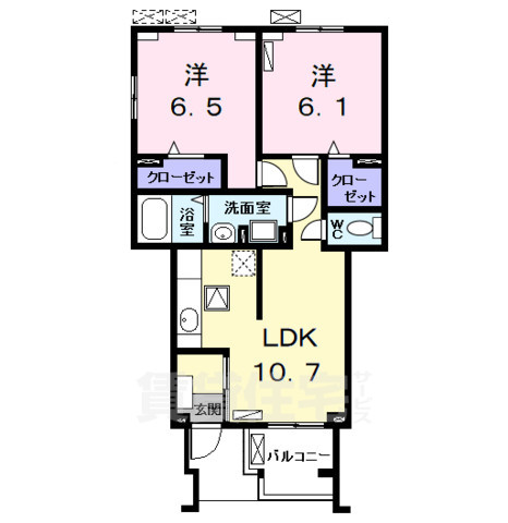 名古屋市港区本宮町のアパートの間取り