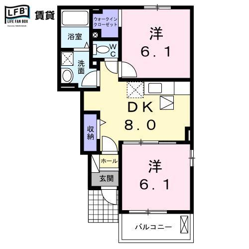 アン・ソレアード　Ａの間取り