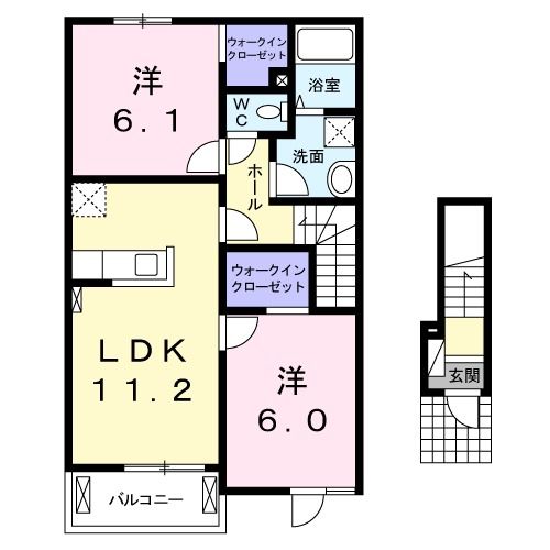 クラール鴨島　Ａの間取り