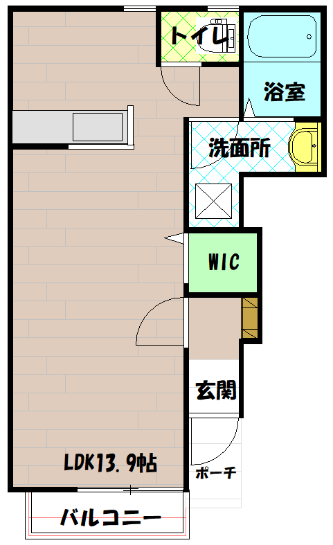 西武拝島線 武蔵砂川駅 徒歩21分 2階建 築21年の間取り写真
