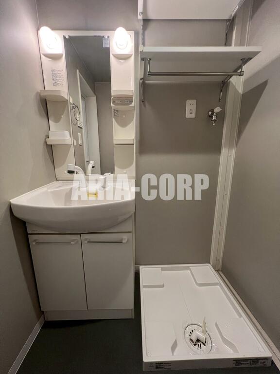 洗面設備　シャンプードレッサー付きの独立洗面台！収納豊富な洗面所♪