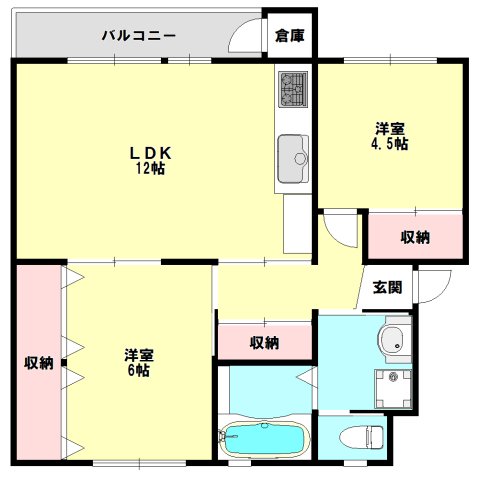 鶴甲コーポ21号館の間取り写真