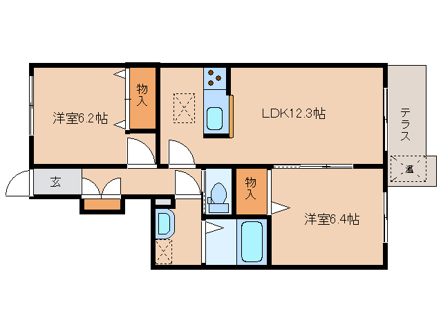 ＪＲ関西本線 奈良駅 バス乗車時間：11分 最寄りバス停で下車 徒歩5分 2階建 築13年の間取り写真
