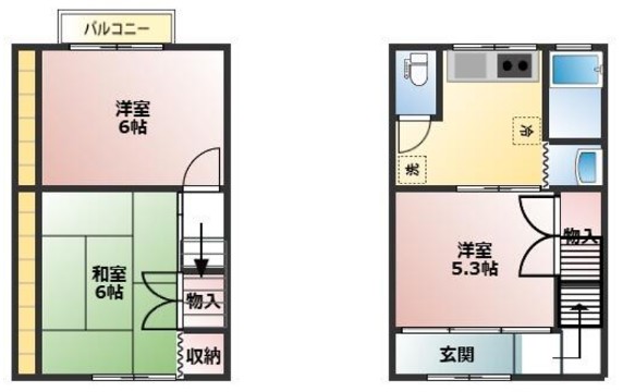 小野市上本町メゾネットの間取り写真