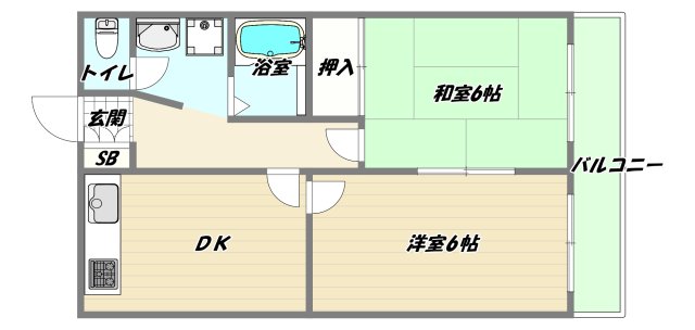 地下鉄御堂筋線 西中島南方駅 徒歩10分 3階建 築32年の間取り写真