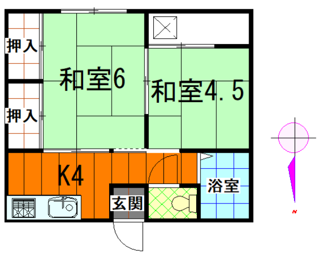 足立区西伊興のアパートの間取り