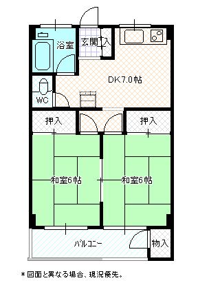 多賀城市桜木のマンションの間取り