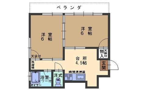 呉市伏原のマンションの間取り