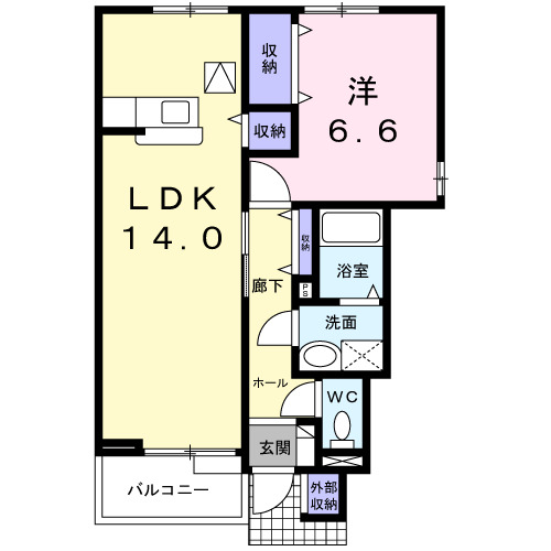 エレガンスヤツオＣの間取り