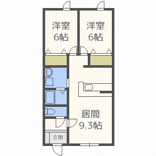 札幌市西区西野三条のアパートの間取り