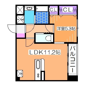 アヴァンスエバー中三国ヶ丘の間取り