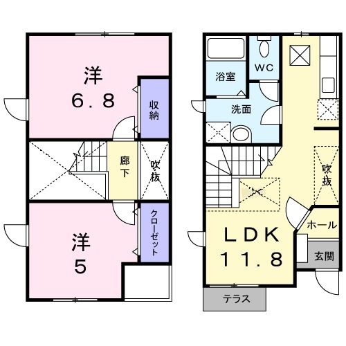 日立市川尻町のアパートの間取り