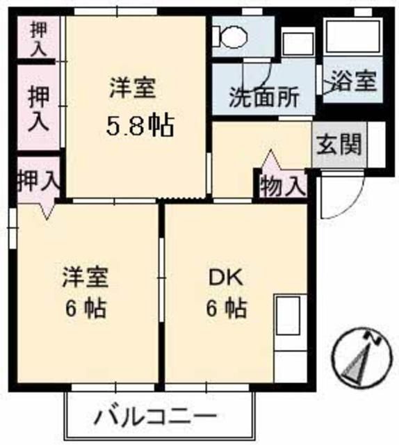 ビレッジ城北　Ａ棟の間取り