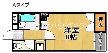 大阪市住吉区長峡町のマンションの間取り