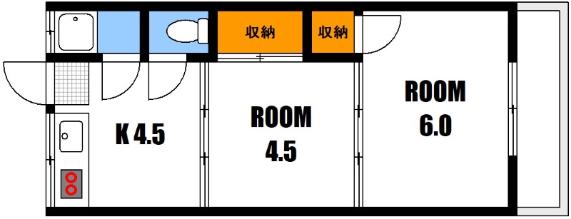 広島市安佐南区長束西のアパートの間取り