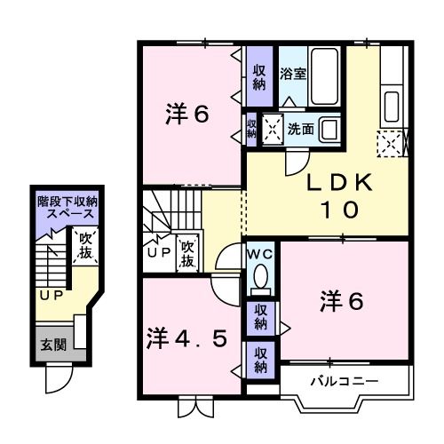 白石市旭町のアパートの間取り