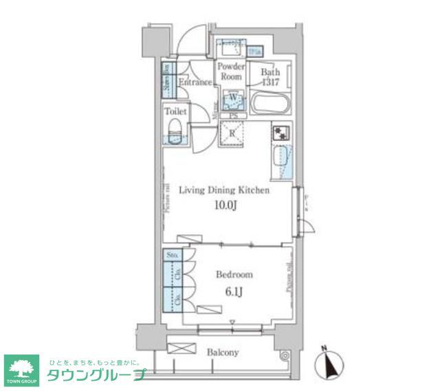 中央区日本橋兜町のマンションの間取り