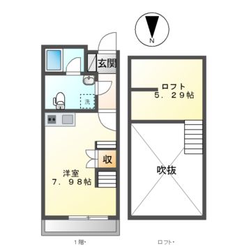 名古屋市南区弥次ヱ町のアパートの間取り